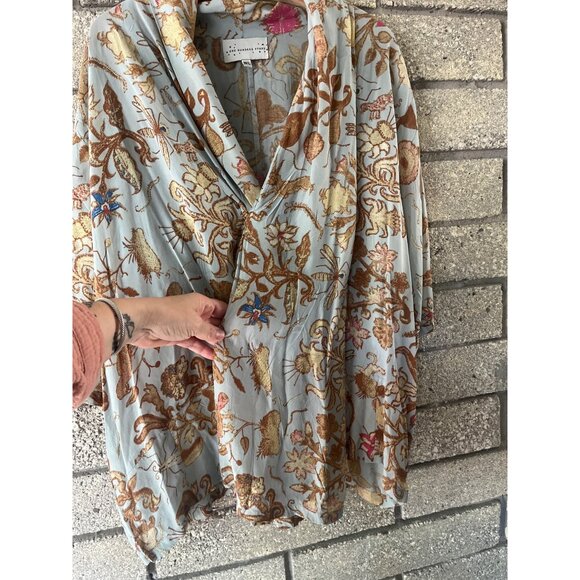100 Stars Kimono Top M/L Made in India Whimsical rare print flowy easy - Picture 1 of 13